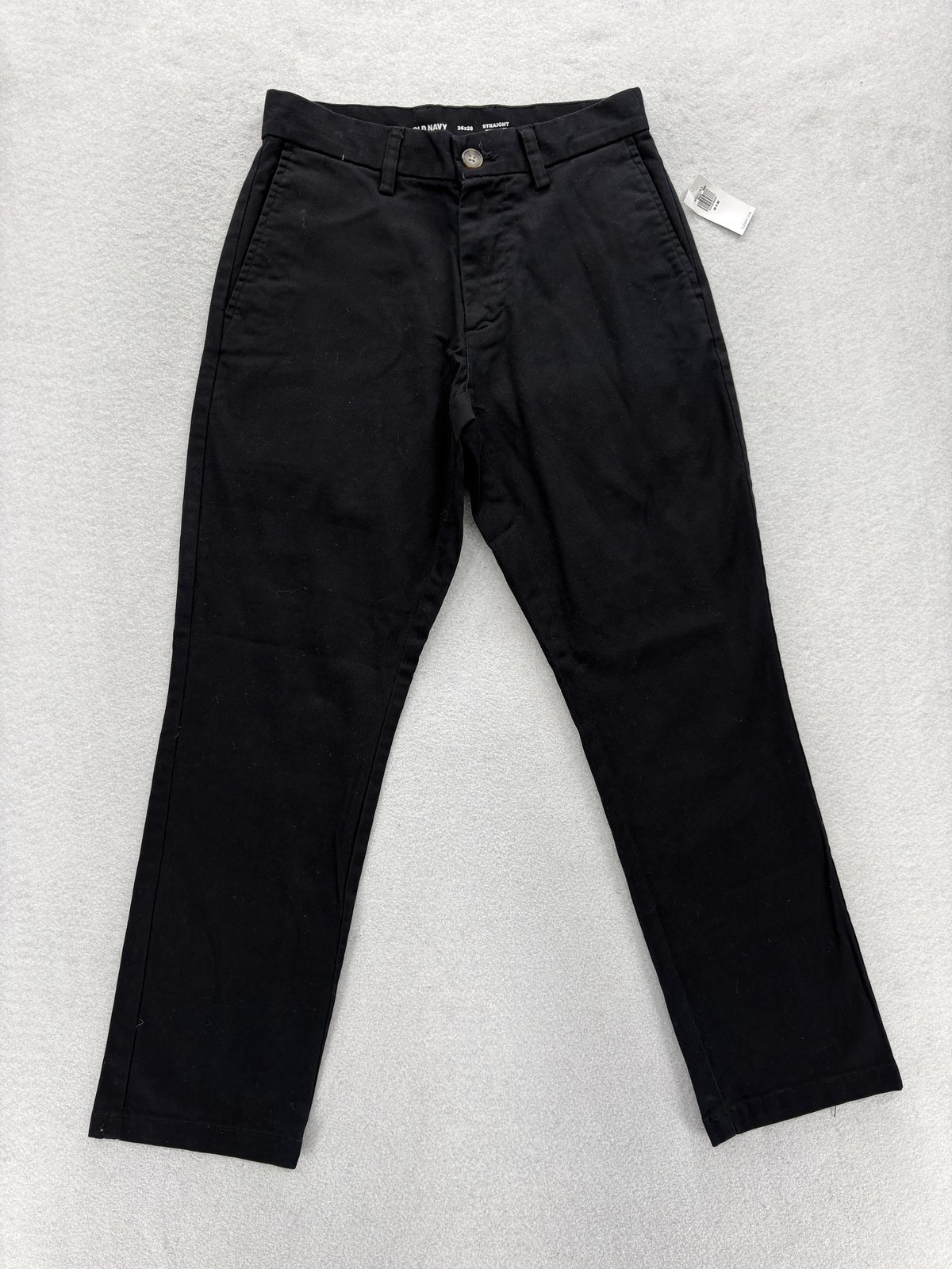 Old Navy Built-In Flex Chino Pants Mens 26×28 Black Regular Fit Straight Stretch
