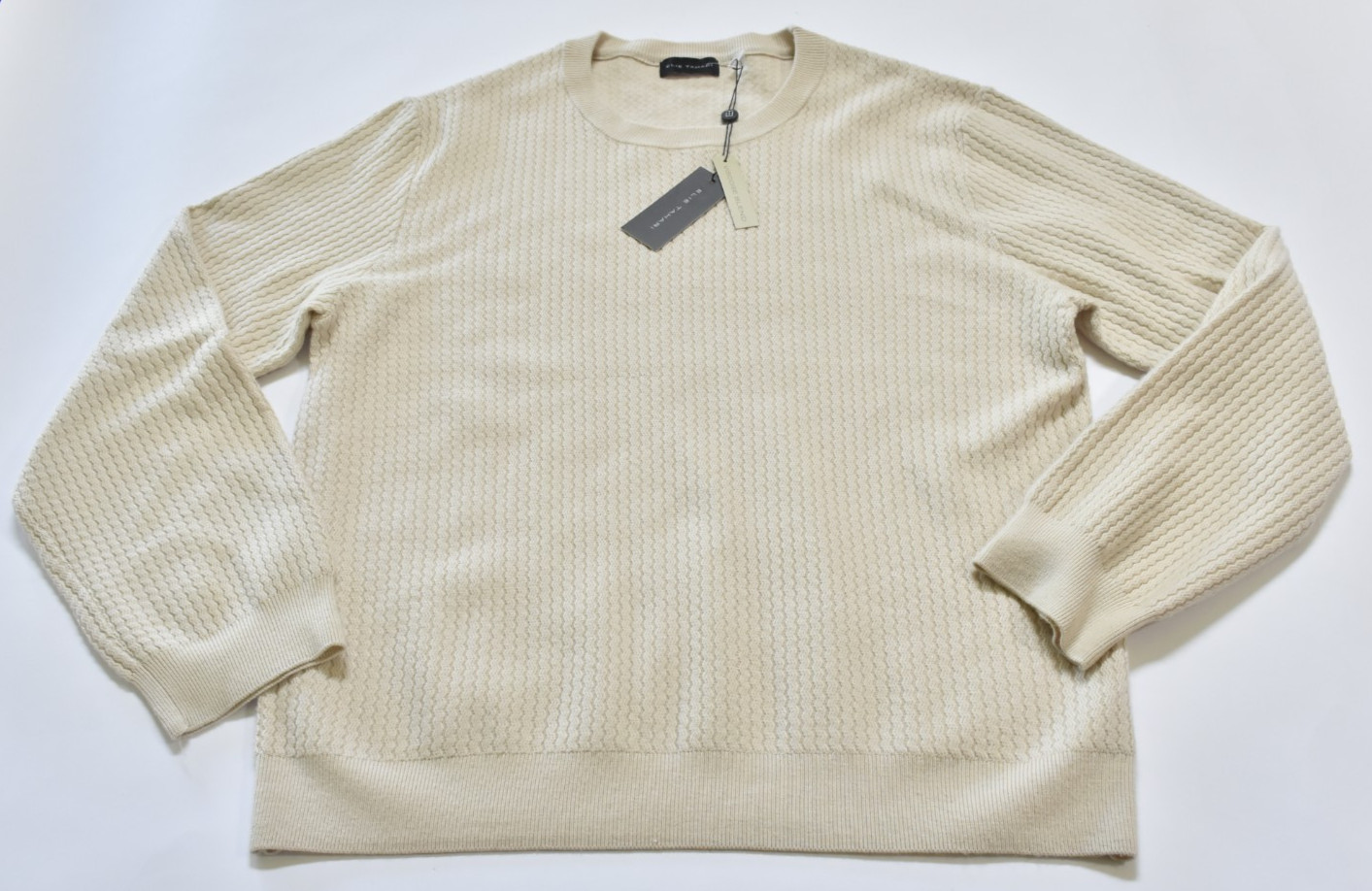 Elie Tahari Men’s Cable Knit Sweater Size L (EU 50) Cream – NWT