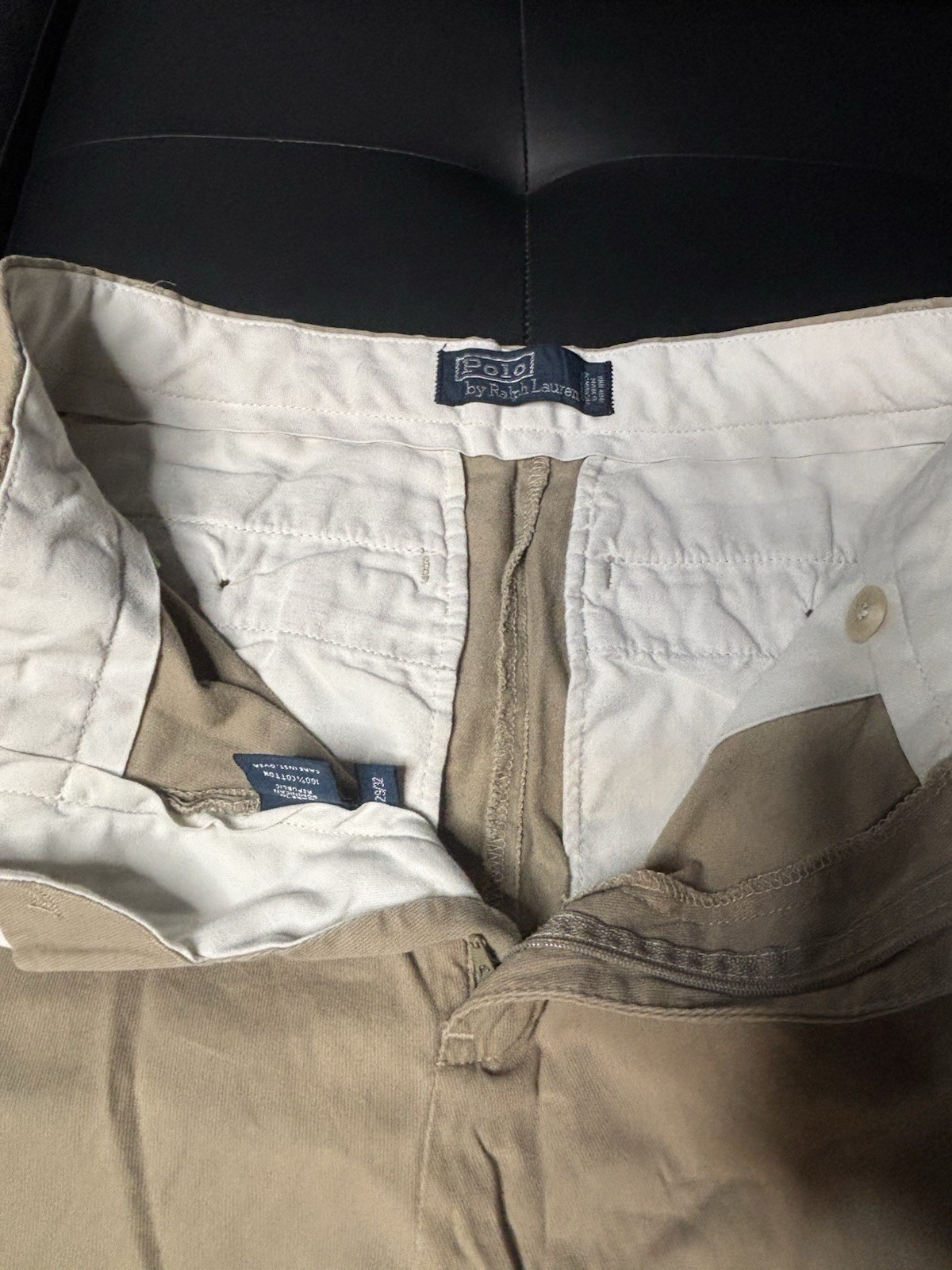 Polo Ralph Lauren Khaki Chino Pleated Pants 29×32 100% Cotton