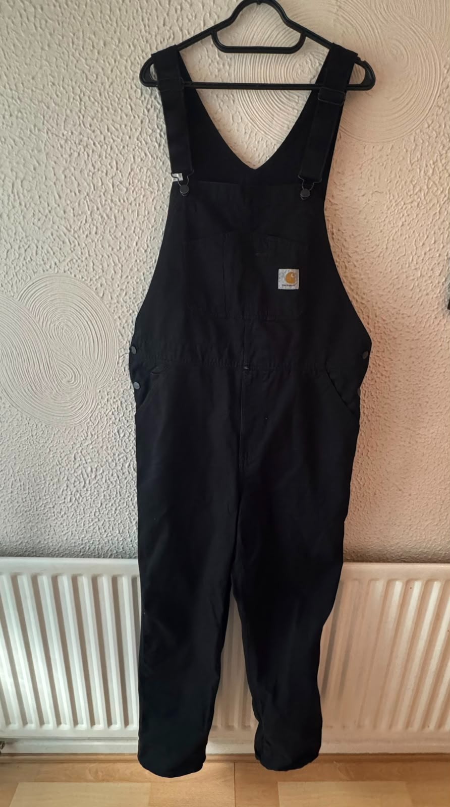 Carhartt WIP Bib Overalls Black Dungarees Workwear Carpenter 36×32 Men