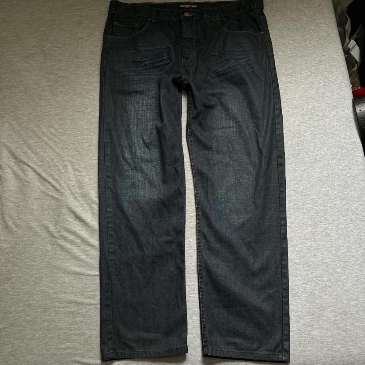 Men’s Alfani Black Denim Jeans Solid Pattern 5-Pocket Design Regular Fit