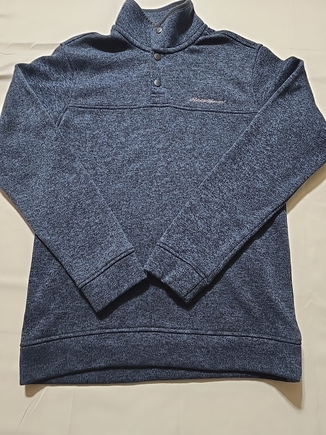 Eddie Bauer Radiator Mens Small Blue Fleece Knit Pullover Sweater Outdoor Preppy