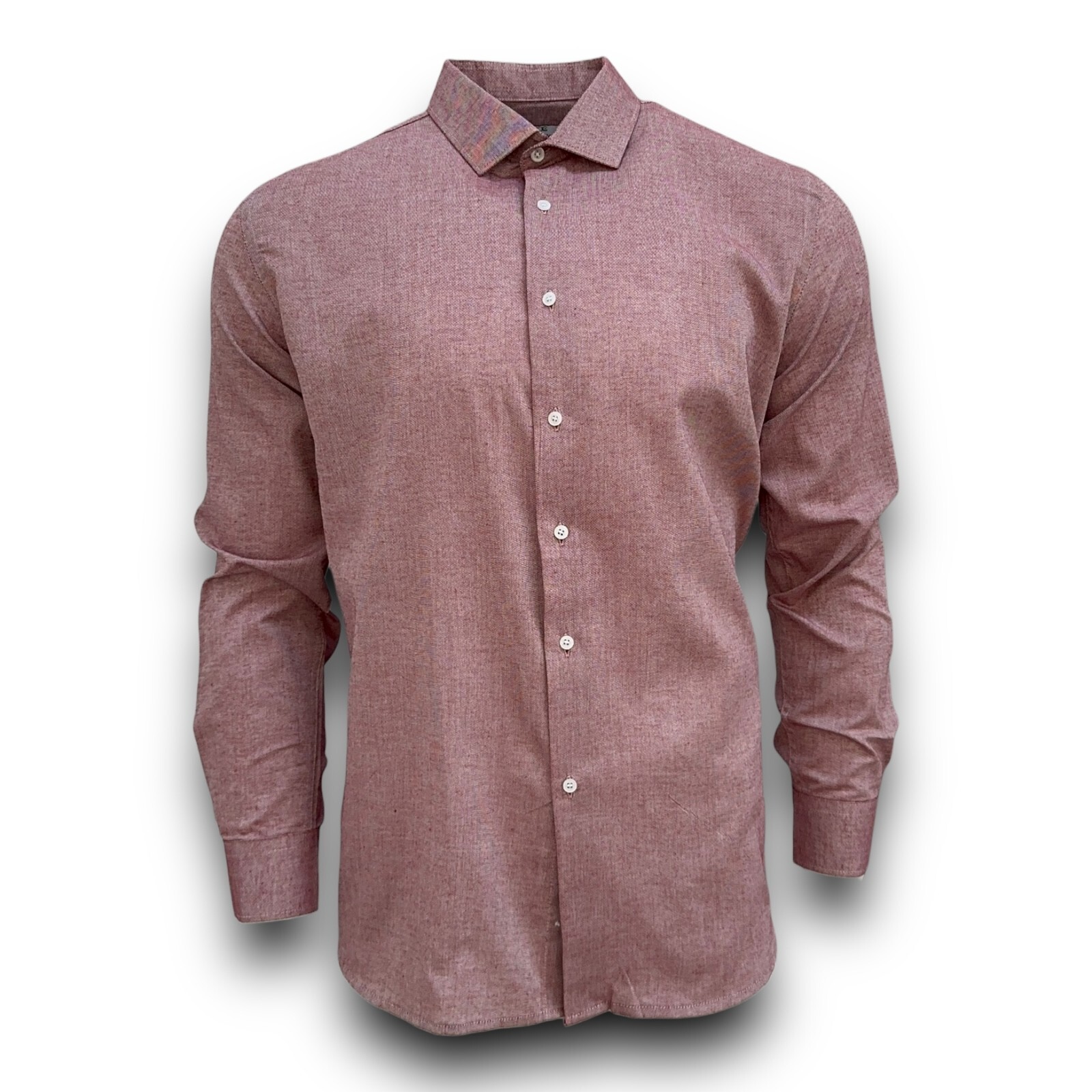 Mens Shirt Long Sleeve Solid Modern Slim Fit Smart Casual Formal Work Shirts