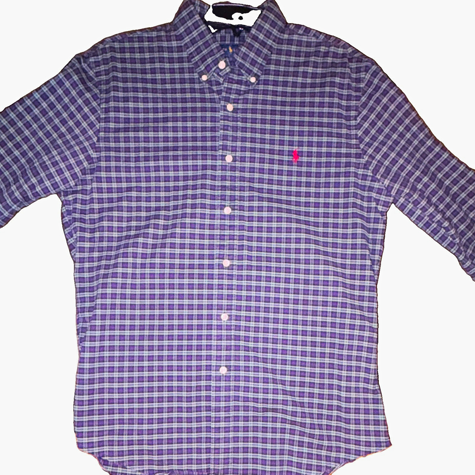 Ralph Lauren Men’s Slim Fit Stretch Oxford Plaid Button-Down Shirt L