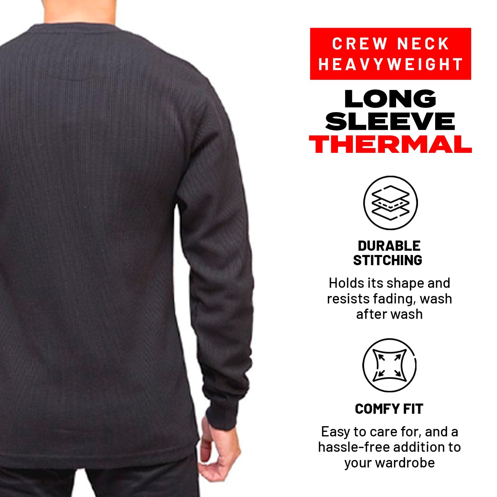 Access Men’s Heavyweight Long Sleeve Thermal Crew Neck Top