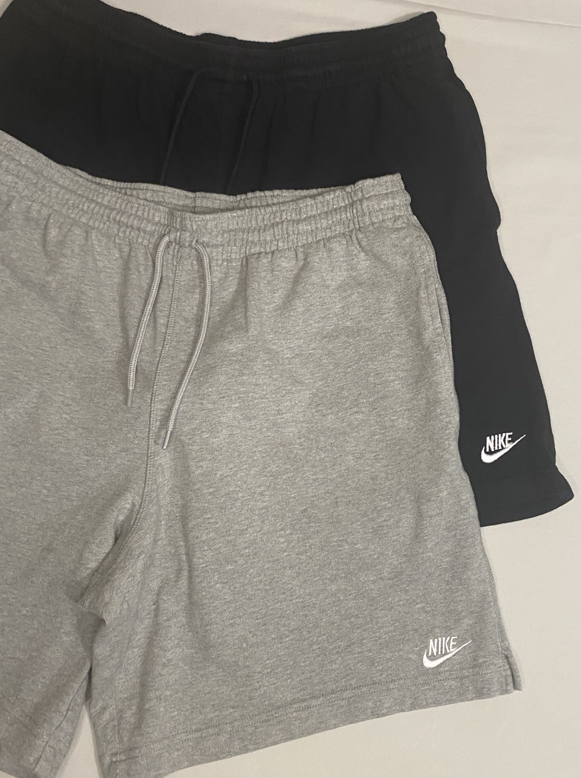 Nike Club Flow French Terry Shorts Men’s Size M, Gray/Black Lot of 2” NWOT!