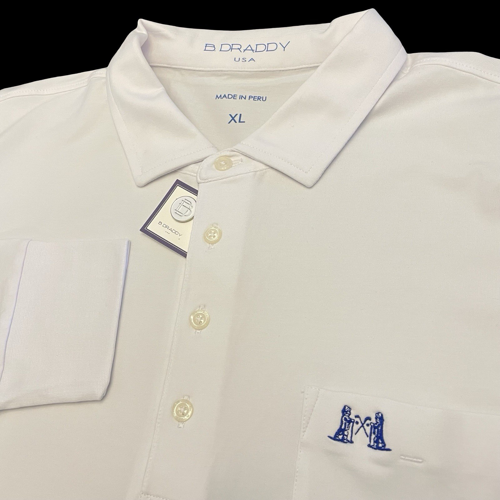 B Draddy NGLA National Golf Links of America Long Sleeve Polo Shirt Size XL