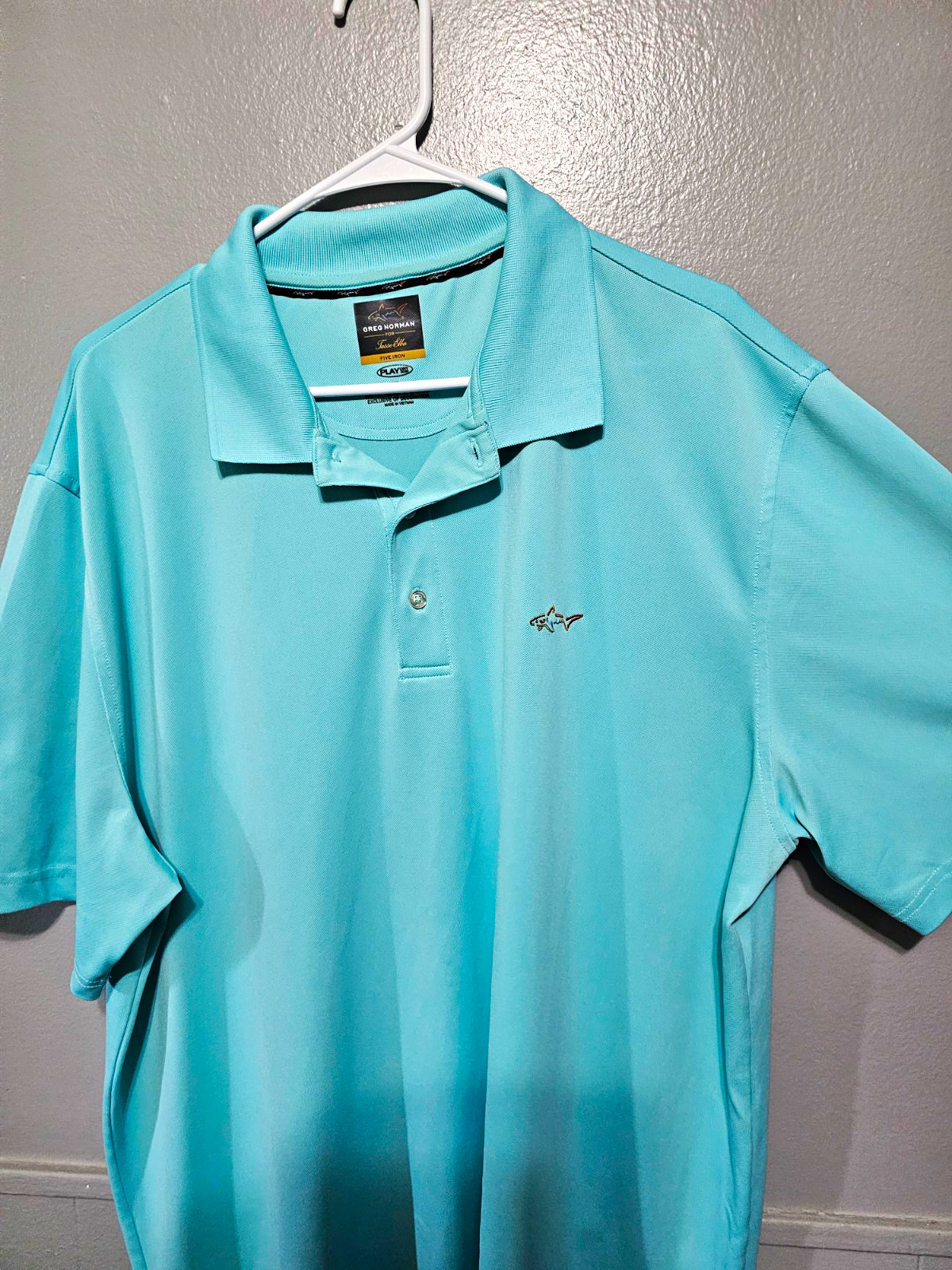 Greg Norman Five Iron Men’s XL Blue Golf Polo Short Sleeve Stretch Knit