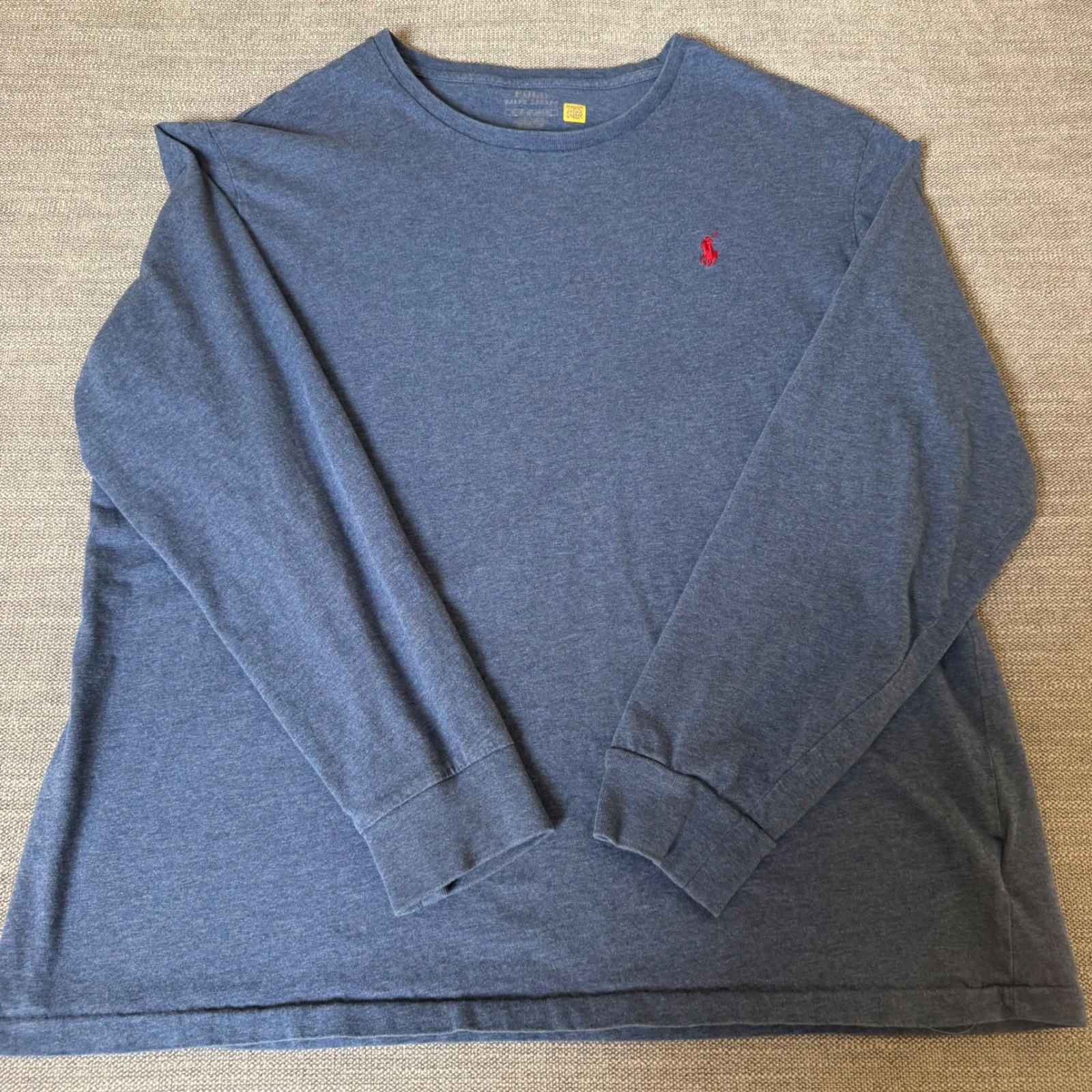 Polo Ralph Lauren T-Shirt Mens XL Blue Long Sleeve Pony Logo 710627433061