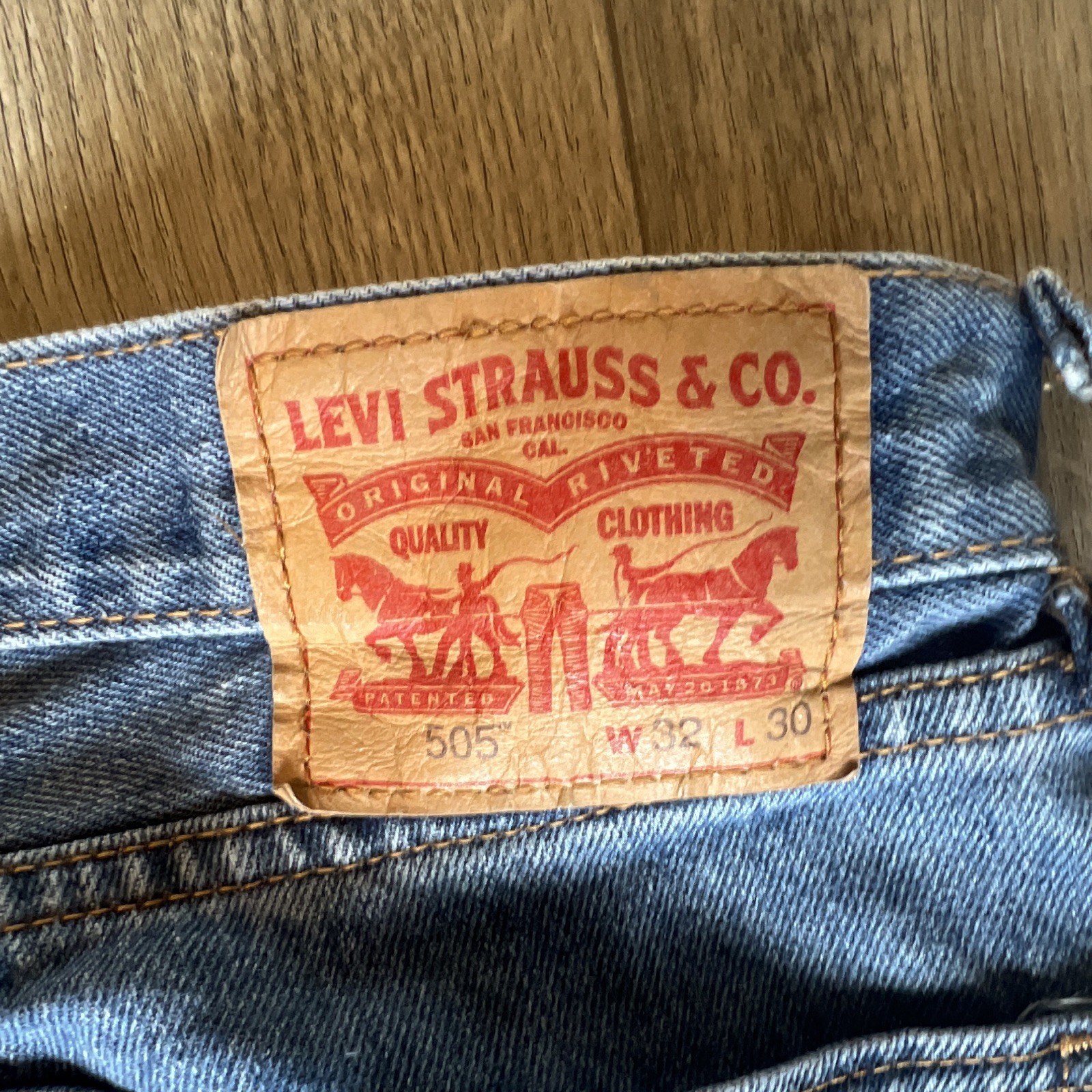 Levi’s 505 (34×30) Men’s Straight Leg Jeans Blue Regular Fit Medium Wassg
