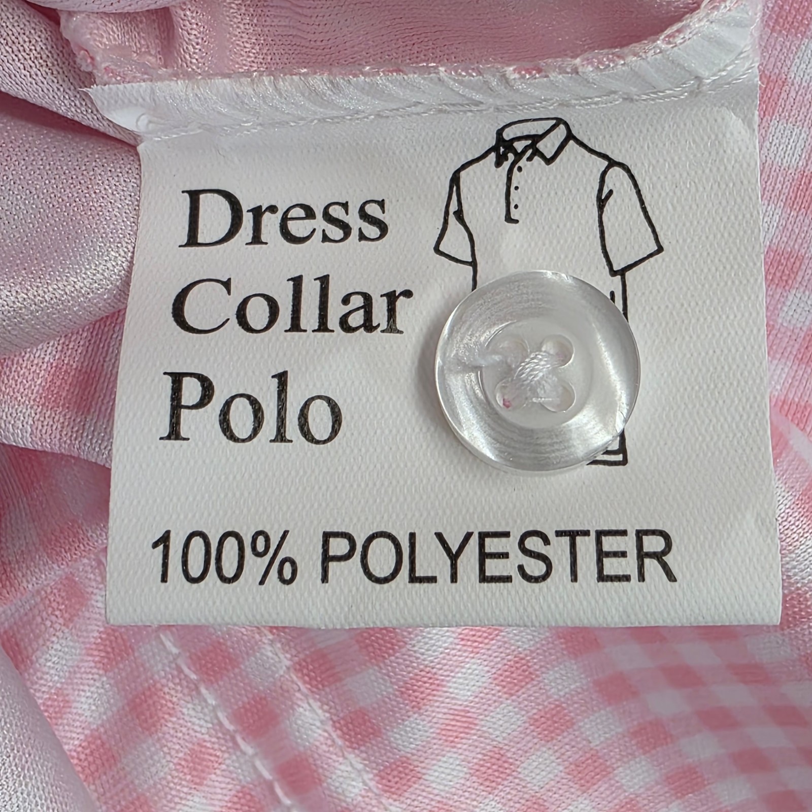 Collars and Co Men’s Dress Collar Stretch Polo Shirt Size L Pink White Gingham