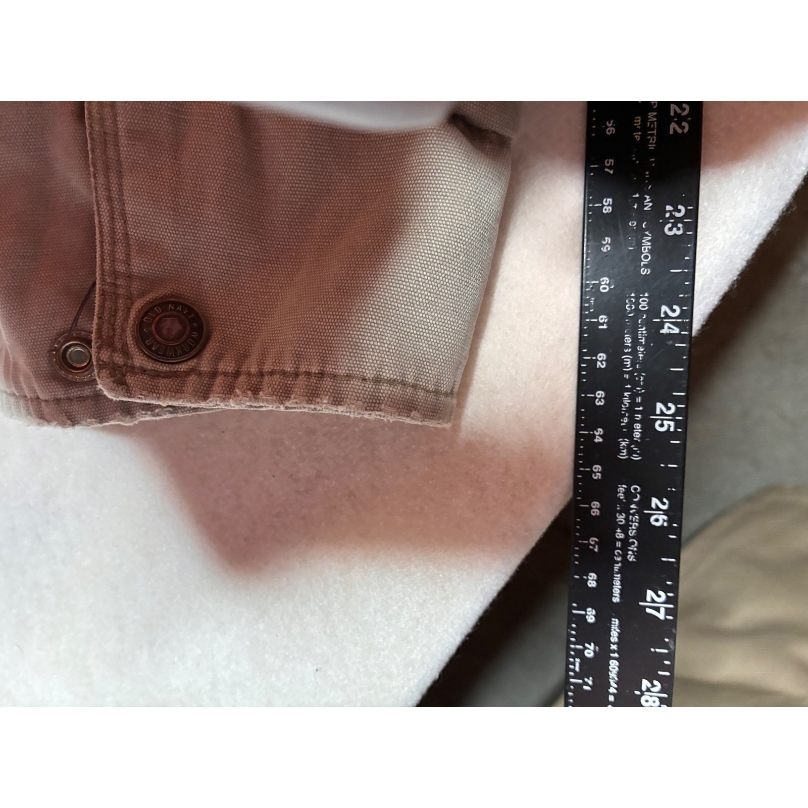 Old Navy Workwear Canvas Jacket XXL Tan Khaki Fleece Lined Field Coat RN54023
