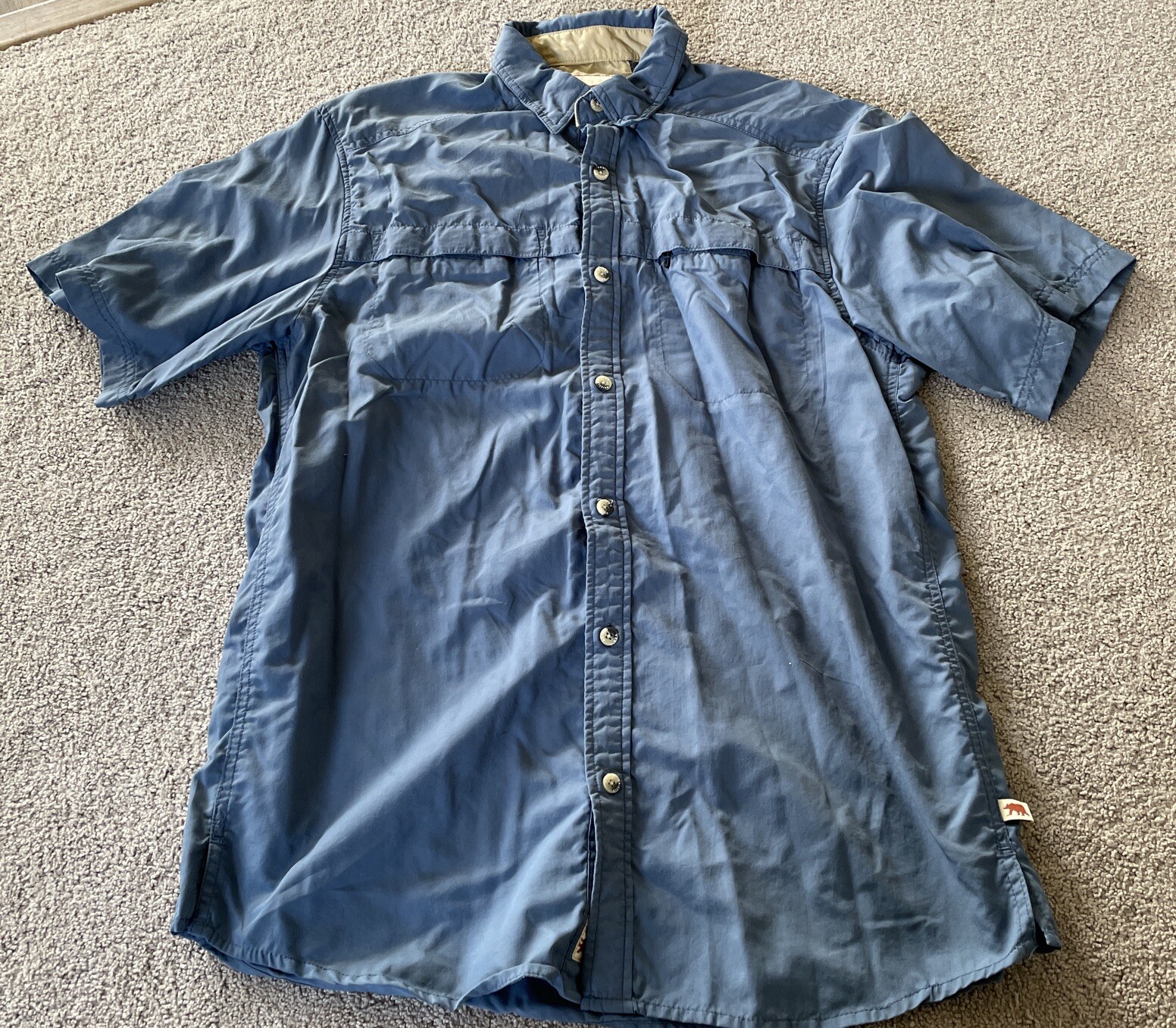 Dakota Grizzly Short Sleeve Button-up Vented Fishing Shirt Men’s L (a157)