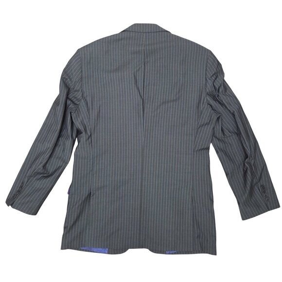 Ted Baker Blazer Grey Pinstriped Wool Single Breasted Size 40R