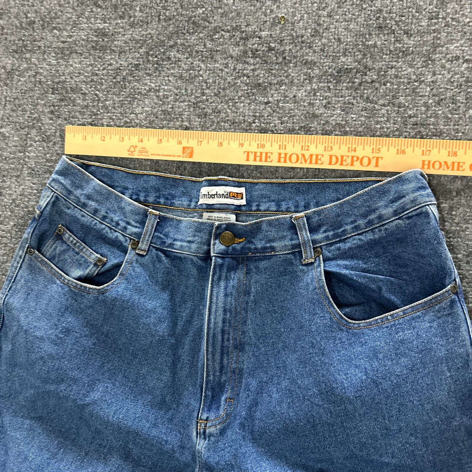 Timberland PRO Jeans Mens Size 36 Blue Straight Leg Rugged Denim Workwear Pants