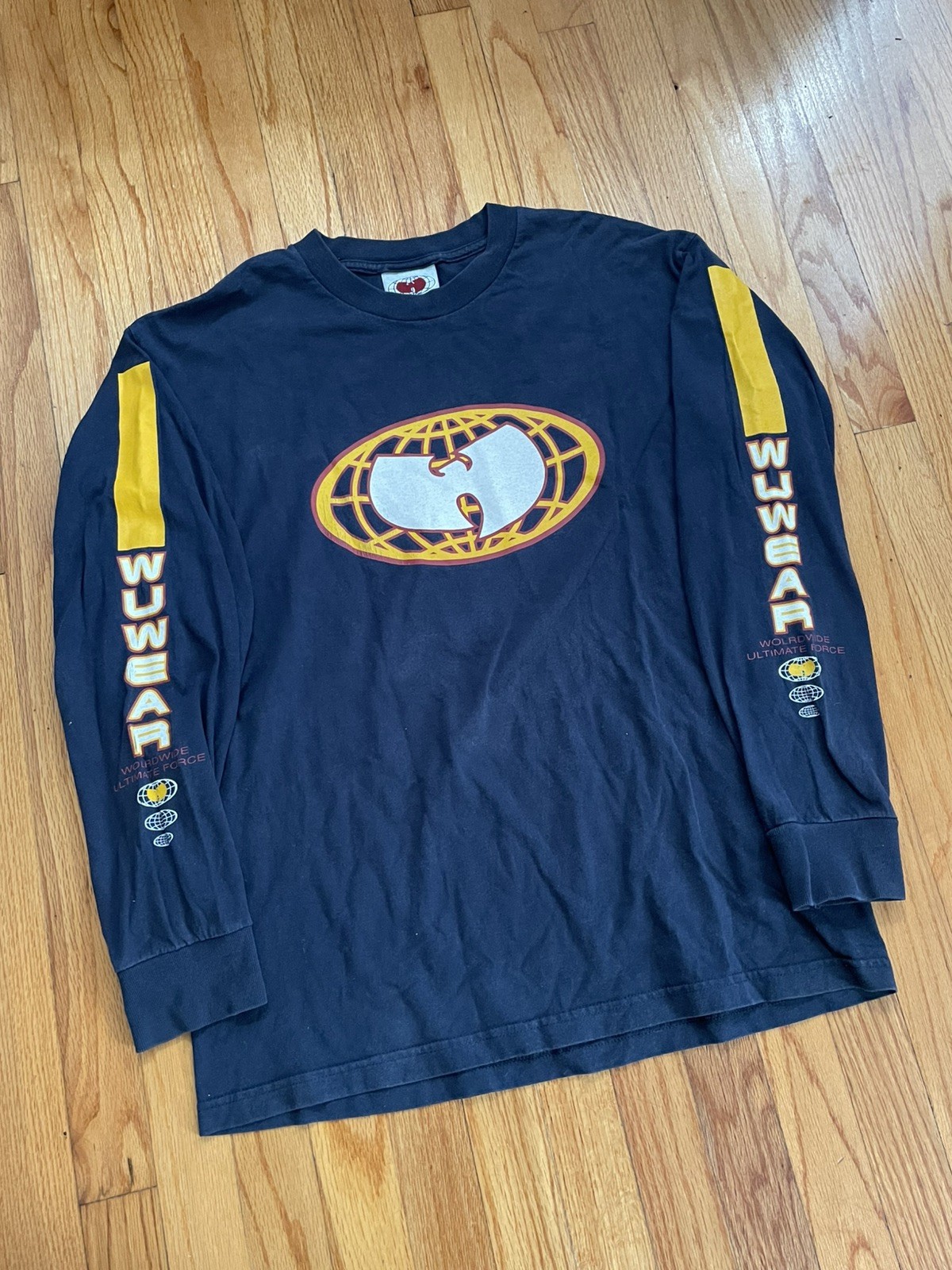 Vintage Wutang Wuwear T-shirt Navy Long Sleeve size Large Hip Hop sleeve hit
