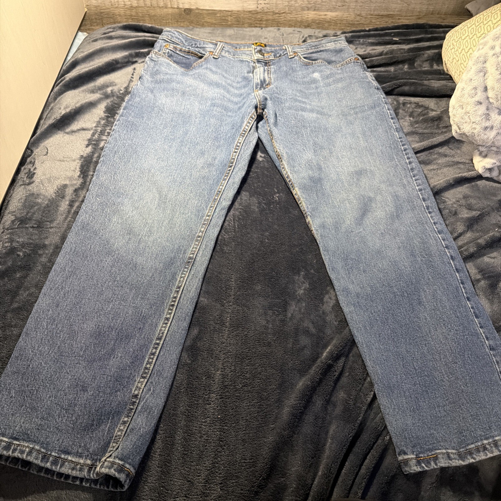 Lee Relaxed Fit Jeans Men 36×30 Medium Wash Straight Leg Denim Vintage