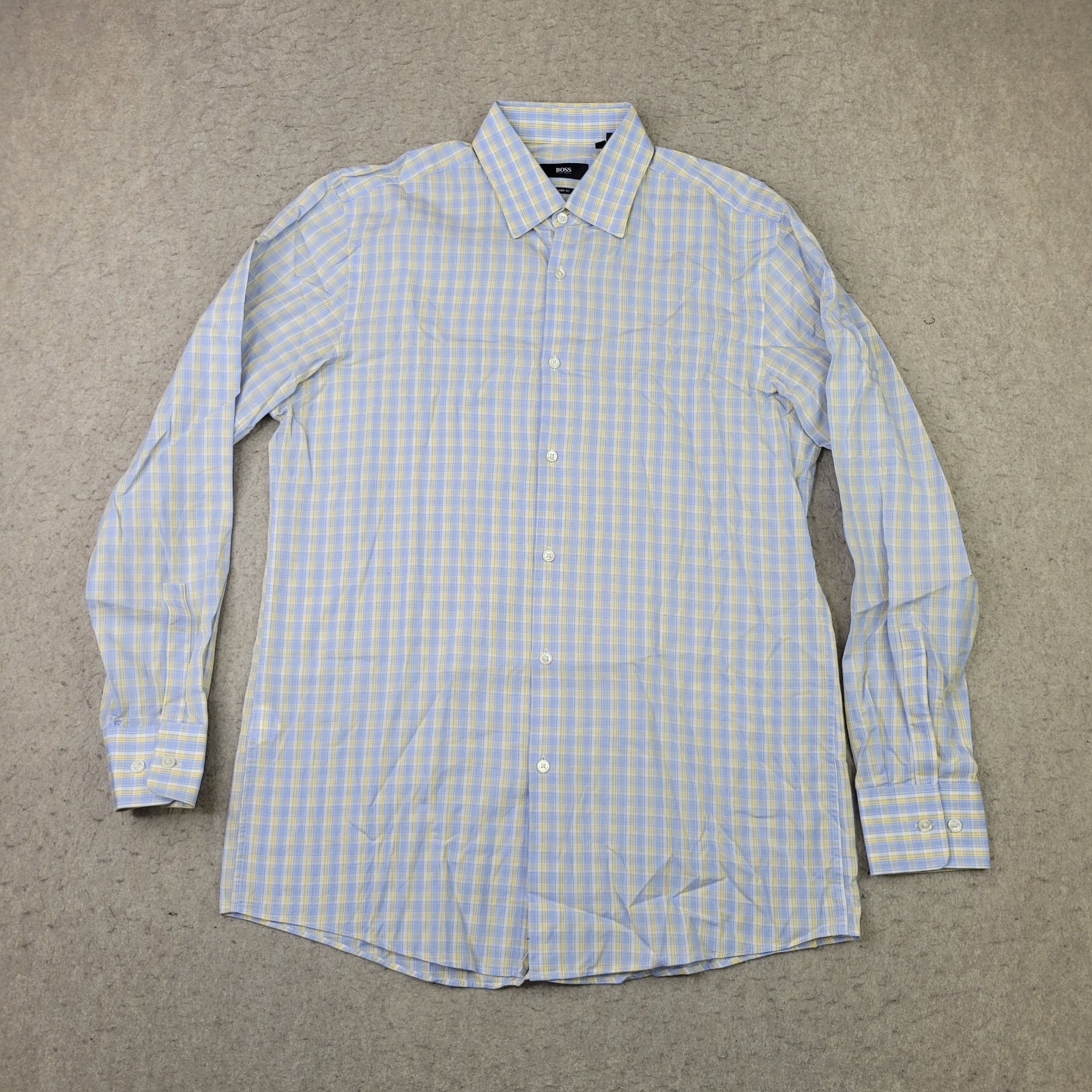Hugo Boss Sharp Fit Men’s Dress Shirt Blue 15.5 32/33 Long Sleeve Button Down