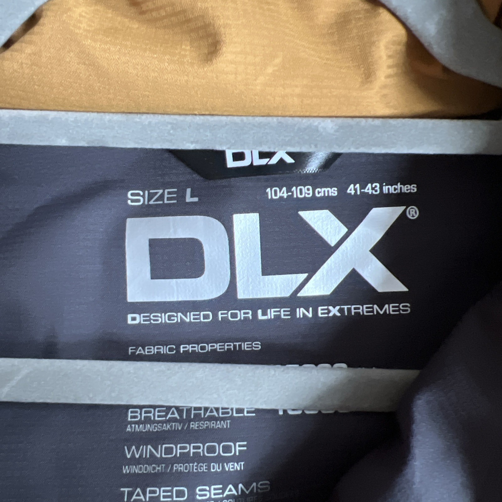 DLX Jacket Coat Men’s Large Orange Grey Waterproof Windproof Outdoors Full Zip