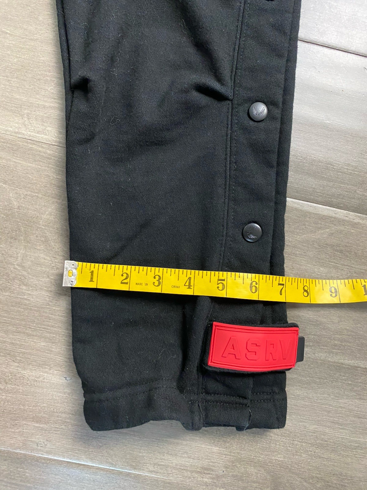 ASRV 0998 Herringbone Terry Snap Button Strap Sweats Black Men’s Sz L Heavy