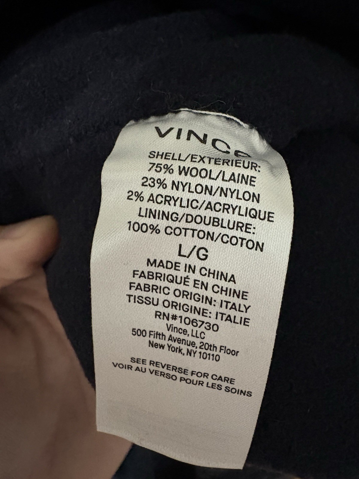 Vince Wool Shirt Jacket Mens L Blue Black Plaid Italian Fabric NWT Heavyweight