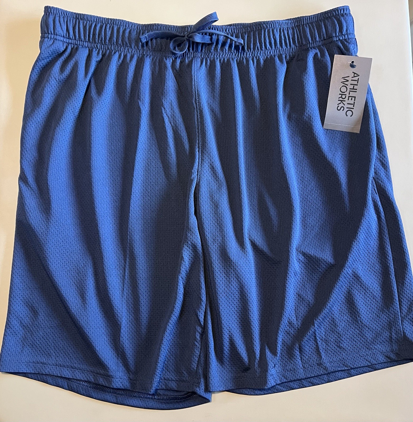 Athletic Works Men’s Mesh Gym & Training Shorts 2XL (44-46) Blue Drawstring