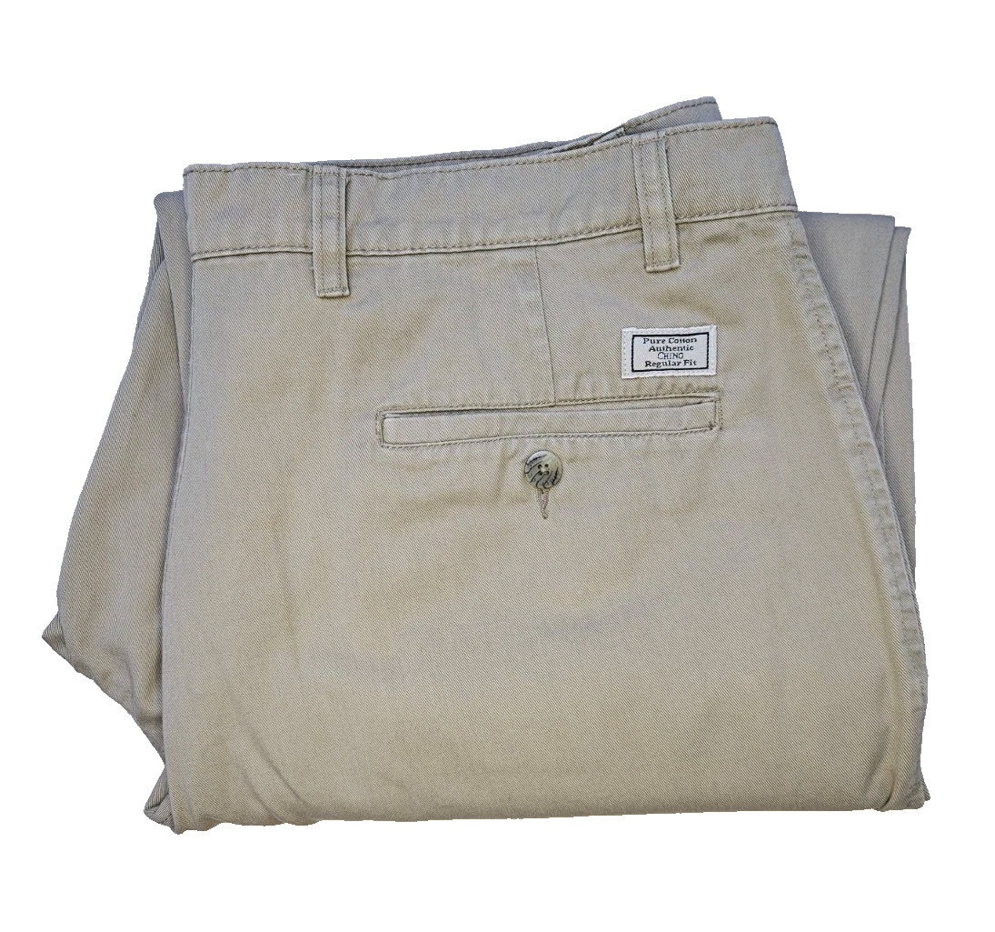 District Beige Chinos Mens W38 L31 Regular Fit Cotton Smart Casual Trousers Pant