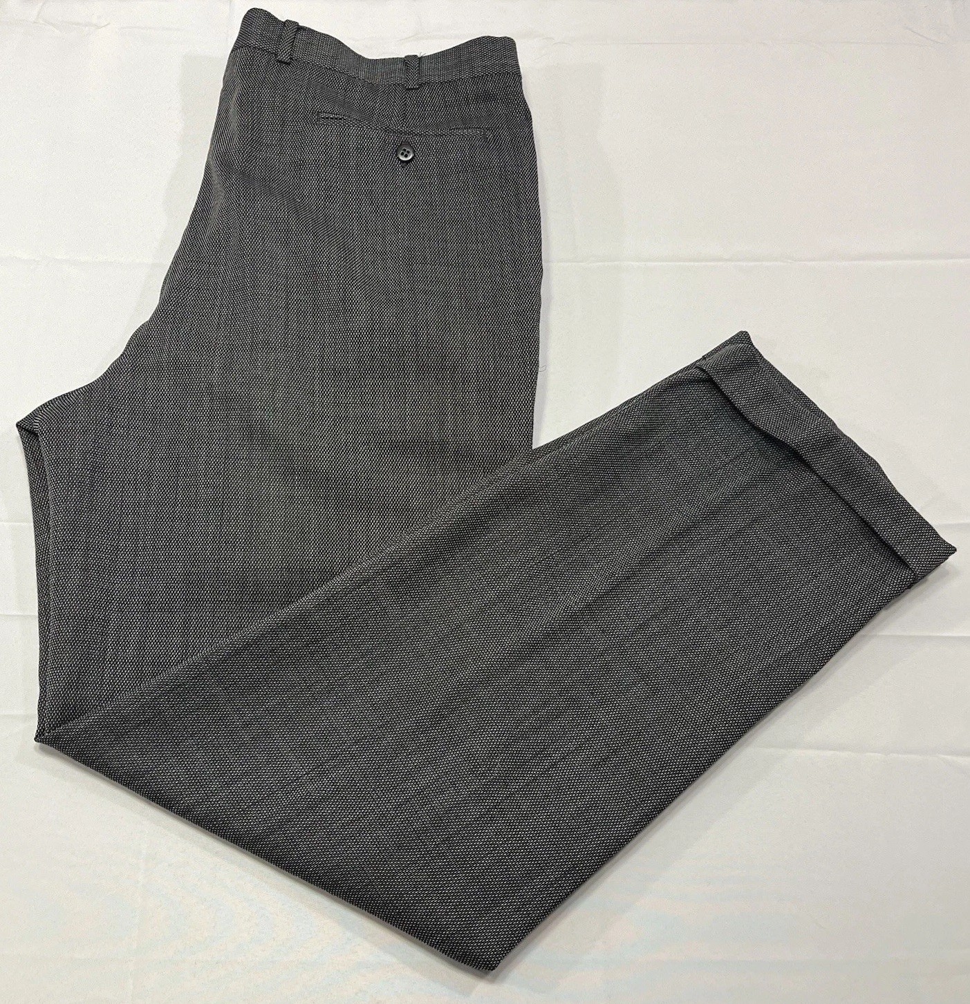Zanella Bennett Gray 100% Wool Pleated Cuffed Mens Pants 40×34” Made Italy