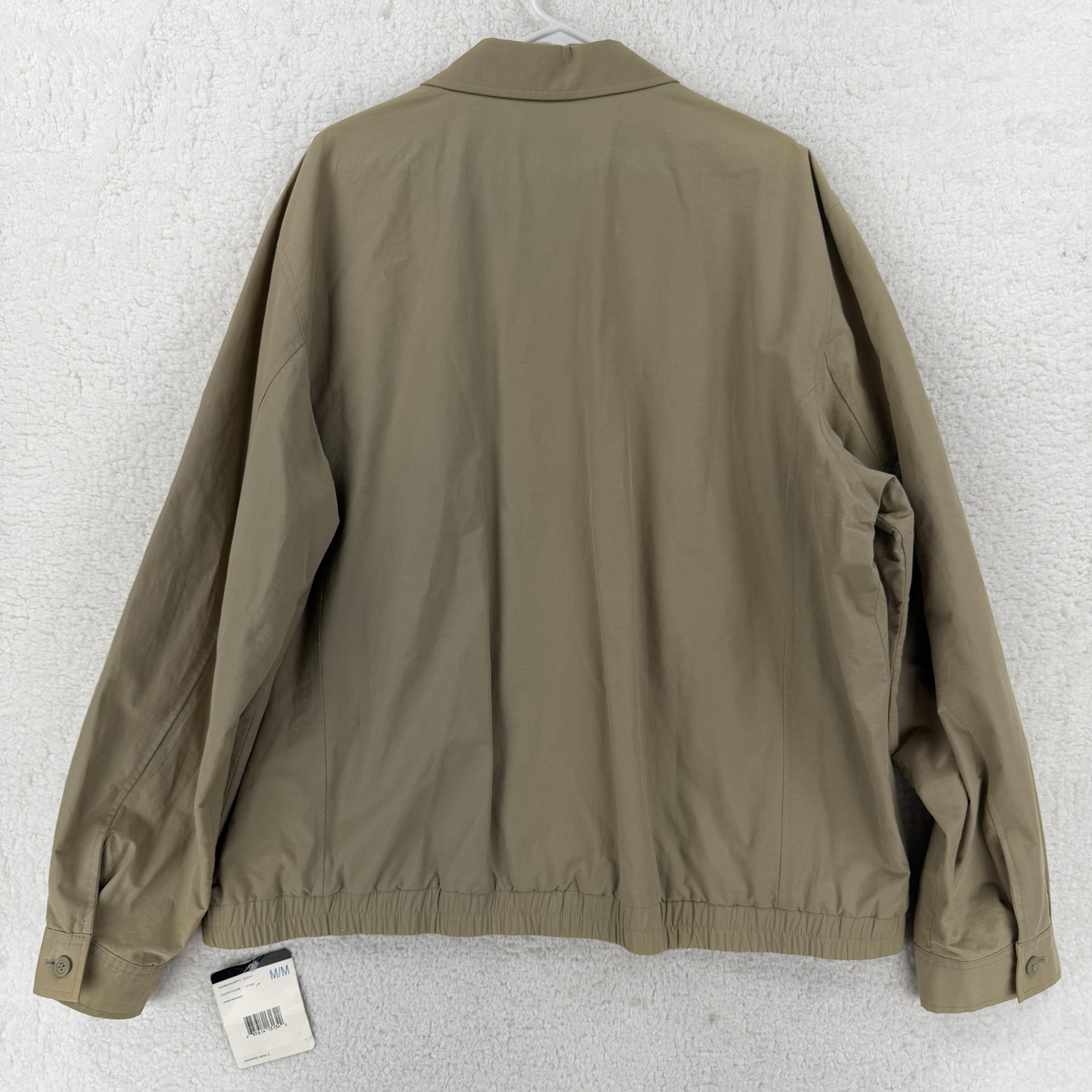 Claiborne Jacket Mens Medium Beige Stone Full Zip Lined Classic Windbreaker NWT