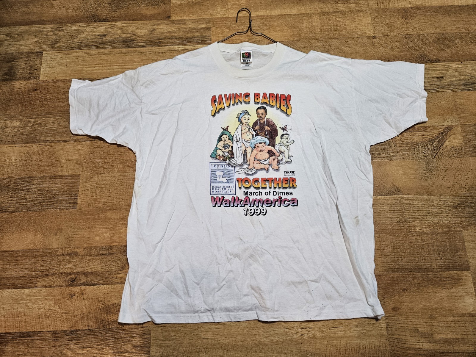 1999 Saving Babies Together 2XL March of Dimes WalkAmerica Dpt Health t-shirt