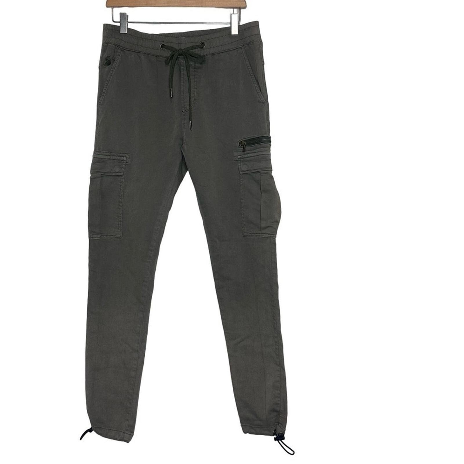 Kuwalla Tee Cargo Joggers Medium Olive Green Slim Tapered Bungee Cuff KUL-CR1738