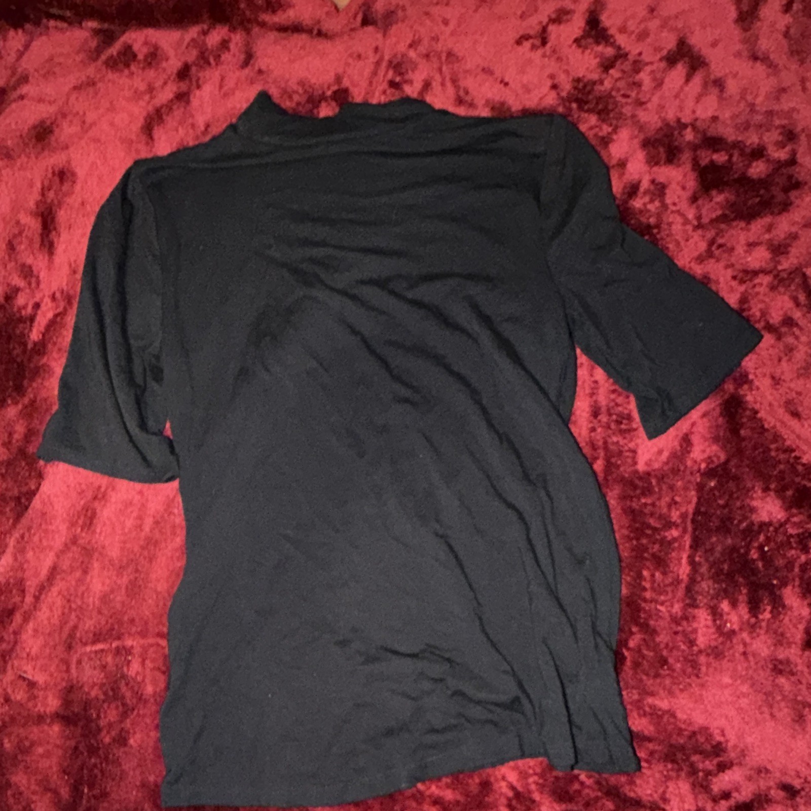 Tahari Men’s Black Solid Knit Crewneck Short Sleeve T-Shirt Regular Size XS