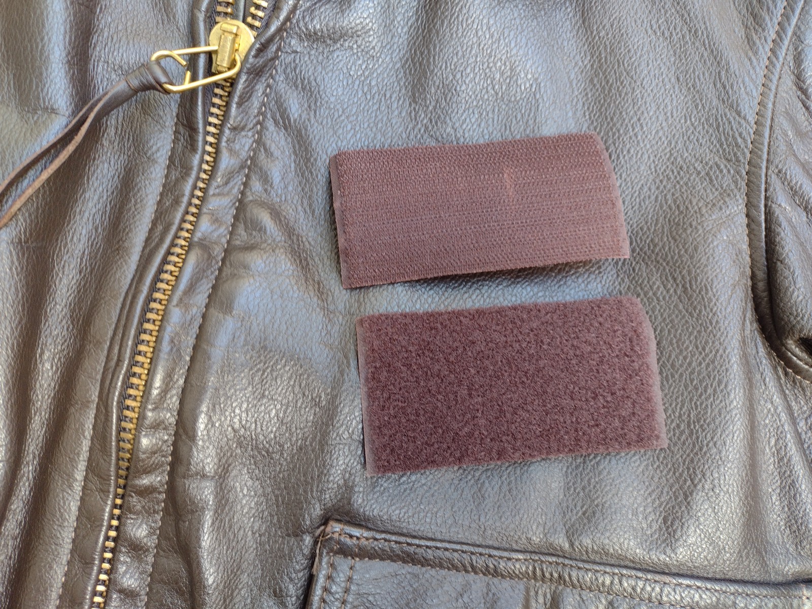 Chocolate Brown Hook & Loop Nametag Patch USN G-1 USAF A-2 Bomber Flight Jacket
