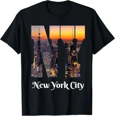 New York City Skyline Shirt, NYC Landmark Graphic Tee