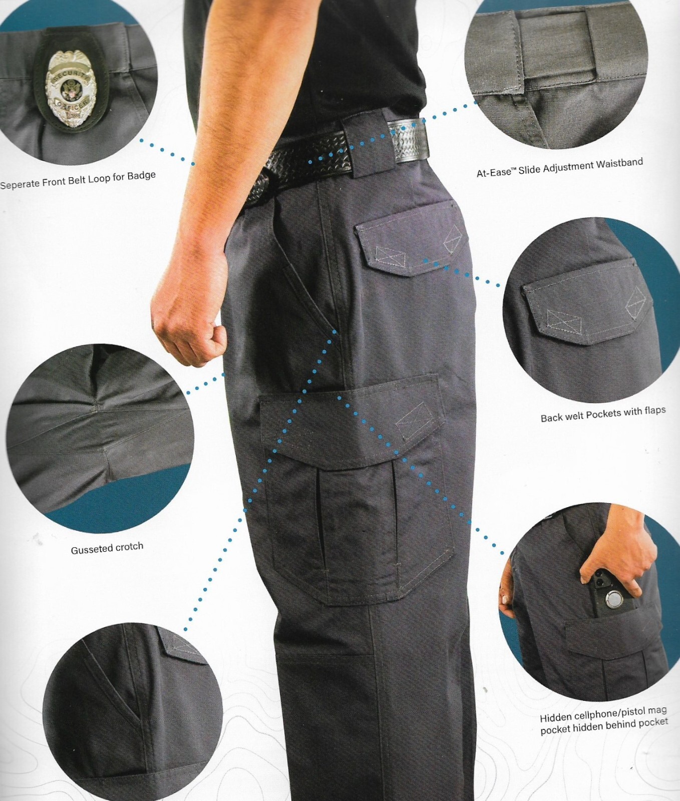 Big & Tal Men’s Tact Cargo Pants in Black, Navy up to size 54