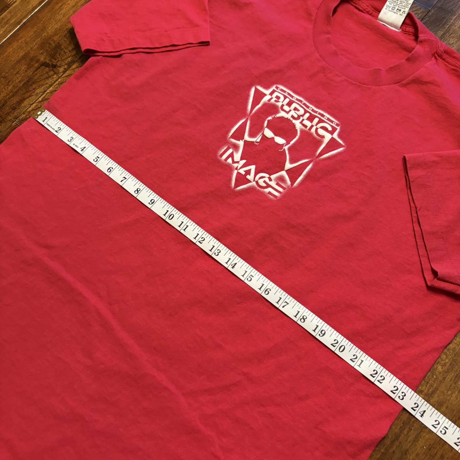 Public Image Shirt Mens XL Red Graphic Logo Tee T-Shirt Made USA Streetwear