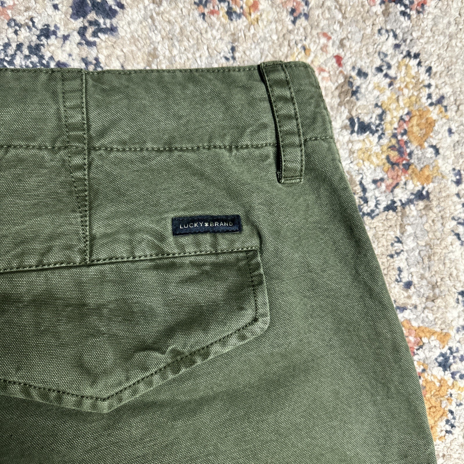 Lucky Brand Cargo Shorts Size 36 Green Military Drawstring Outdoor 9 in. $79.50