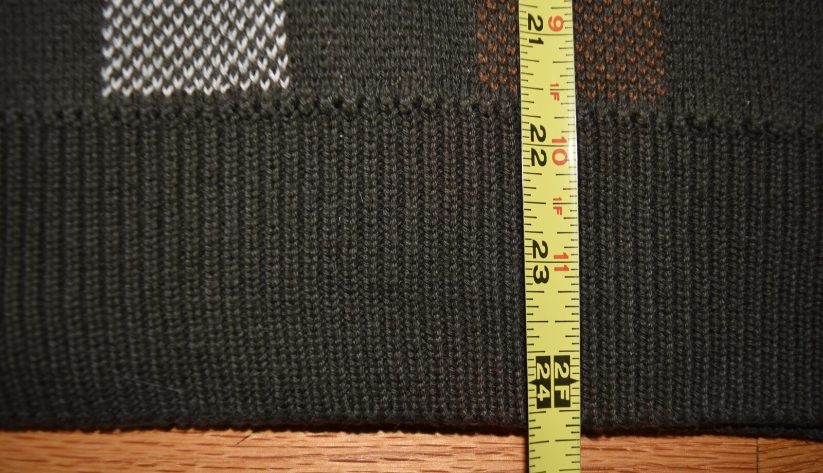 Woods & Gray Brown Plaid Knit Sweater Crewneck Check Aprés Ski Cotton Mens M