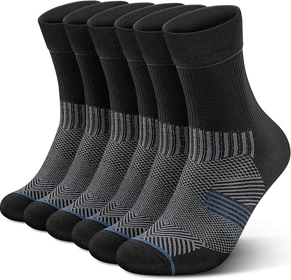 PAPLUS 3 Pairs Running Compression Socks for Men & Women, Atheltic Crew Socks