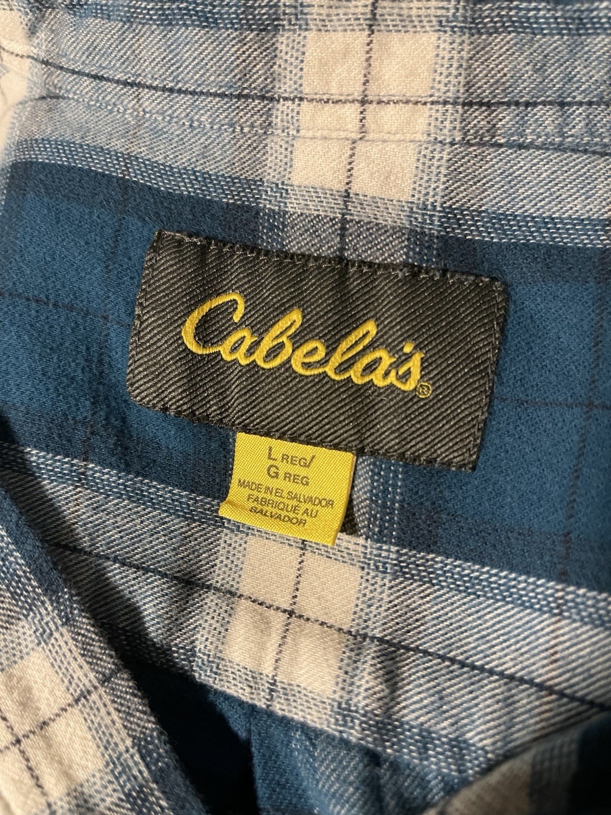 Cabela’s Men’s Plaid Flannel Shirt Large Blue Teal