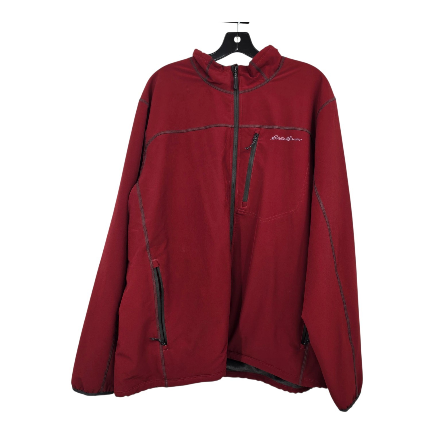 Eddie Bauer Sandstone Faux Fur Lined Jacket Mens XXL Red Outdoor Warm Winter Zip