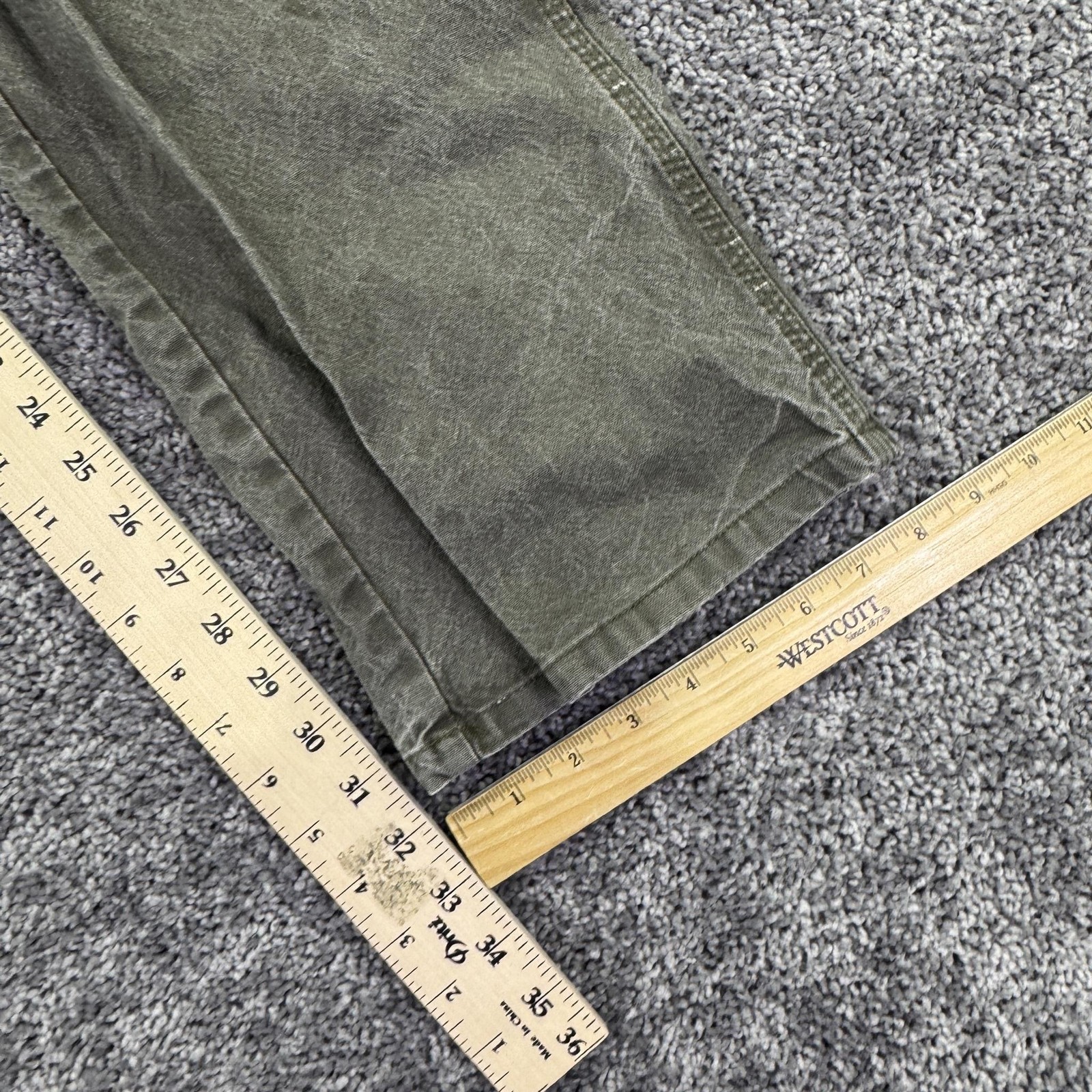 Dickies Pants Mens 36×34 Green Straight Carpenter Workwear Casual Outdoor Logo