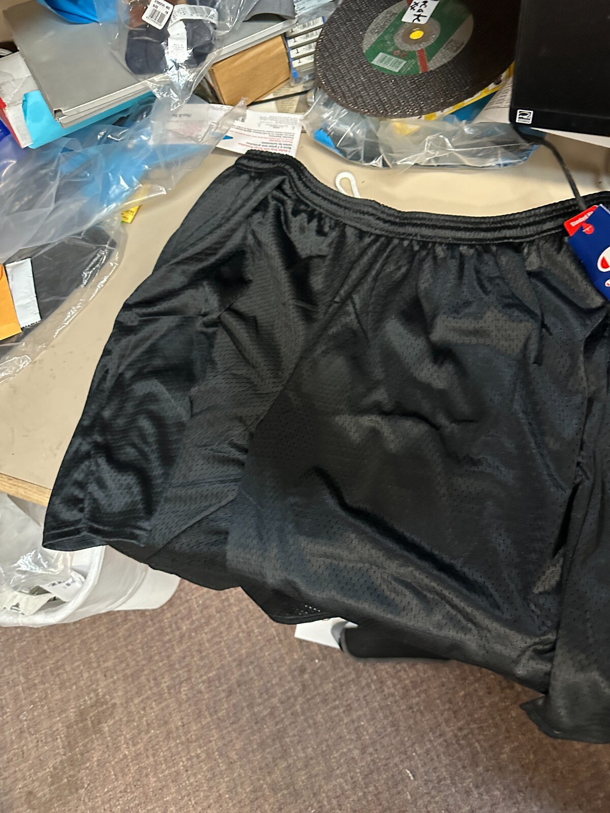 Champion 3XL Black Mesh Mens Shorts lined running gym new with tags