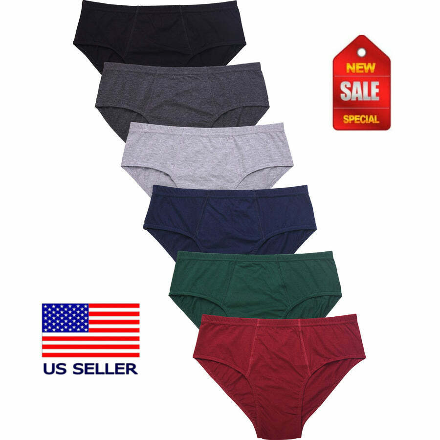 3-6 Men’s Underwear Multipack Modal Cotton Briefs No Fly Covered Waistband Plain