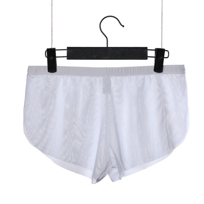 Sexy Men Mesh Sheer Boxer Briefs Underwear Shorts Trunks Side Split Underpants⇓