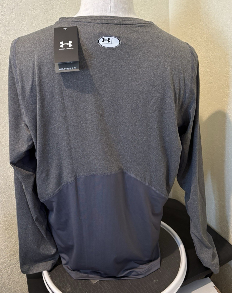 Under Armour Men HeatGear Armour Compression 4XL Long Sleeve Gray Shirt 1361524