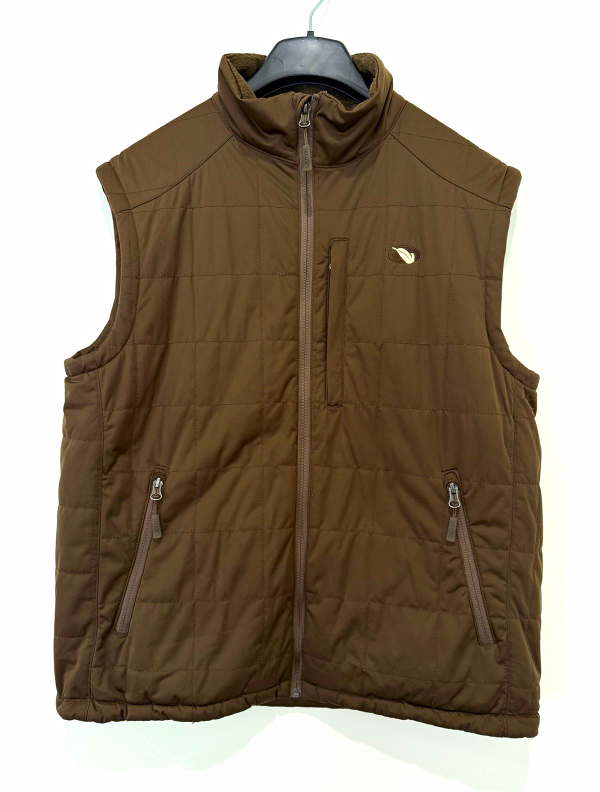 Mack’s Prairie Wings Men’s M Brown Primaloft Quilted Fleece Lined Hunting Vest