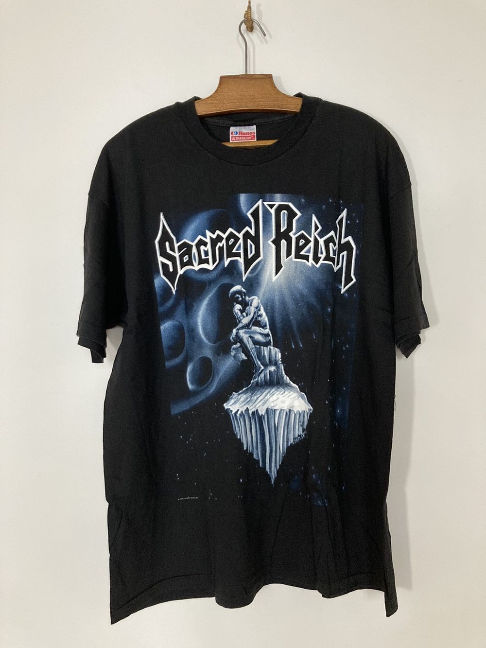 Vtg Sacred Reich 100% cotton black shirt QT650