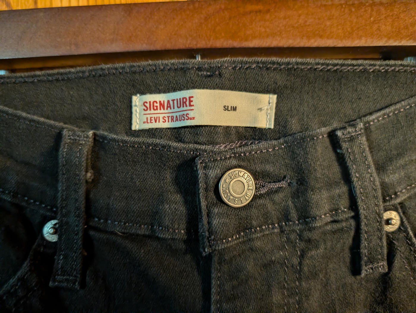 Levi’s Signature by Levi Strauss Mens Slim Fit Black Jeans Size W34 L30 Denim Fi