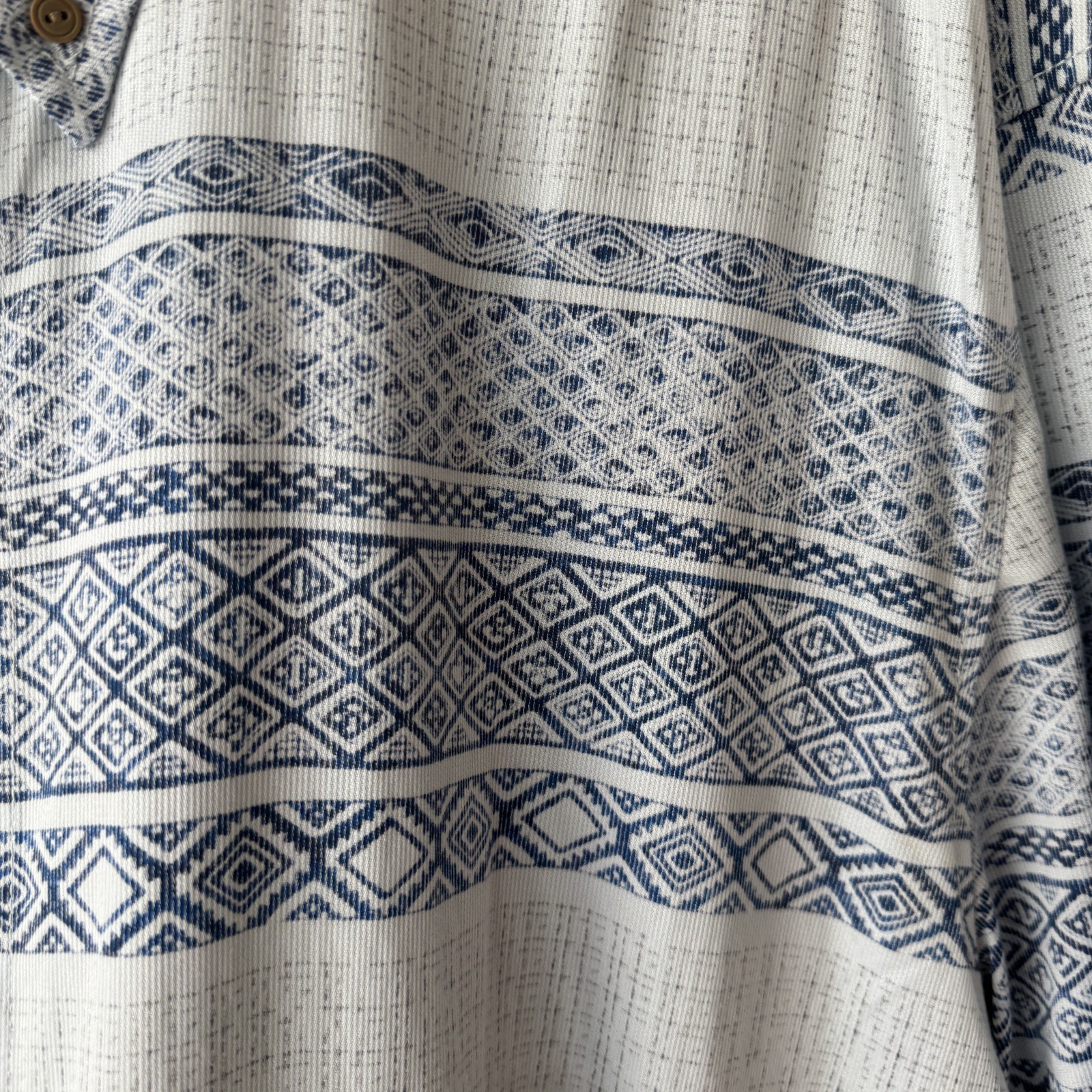 Tommy Bahama Shirt Men XXL Blue Batik Relax Fit Tencel Cotton Camp Excellent